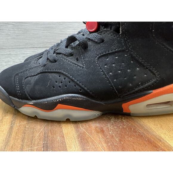 Nike Air Jordan Retro 6 Mid Shoes Black Infrared 384665-060 Women 6.5 - Picture 8 of 15